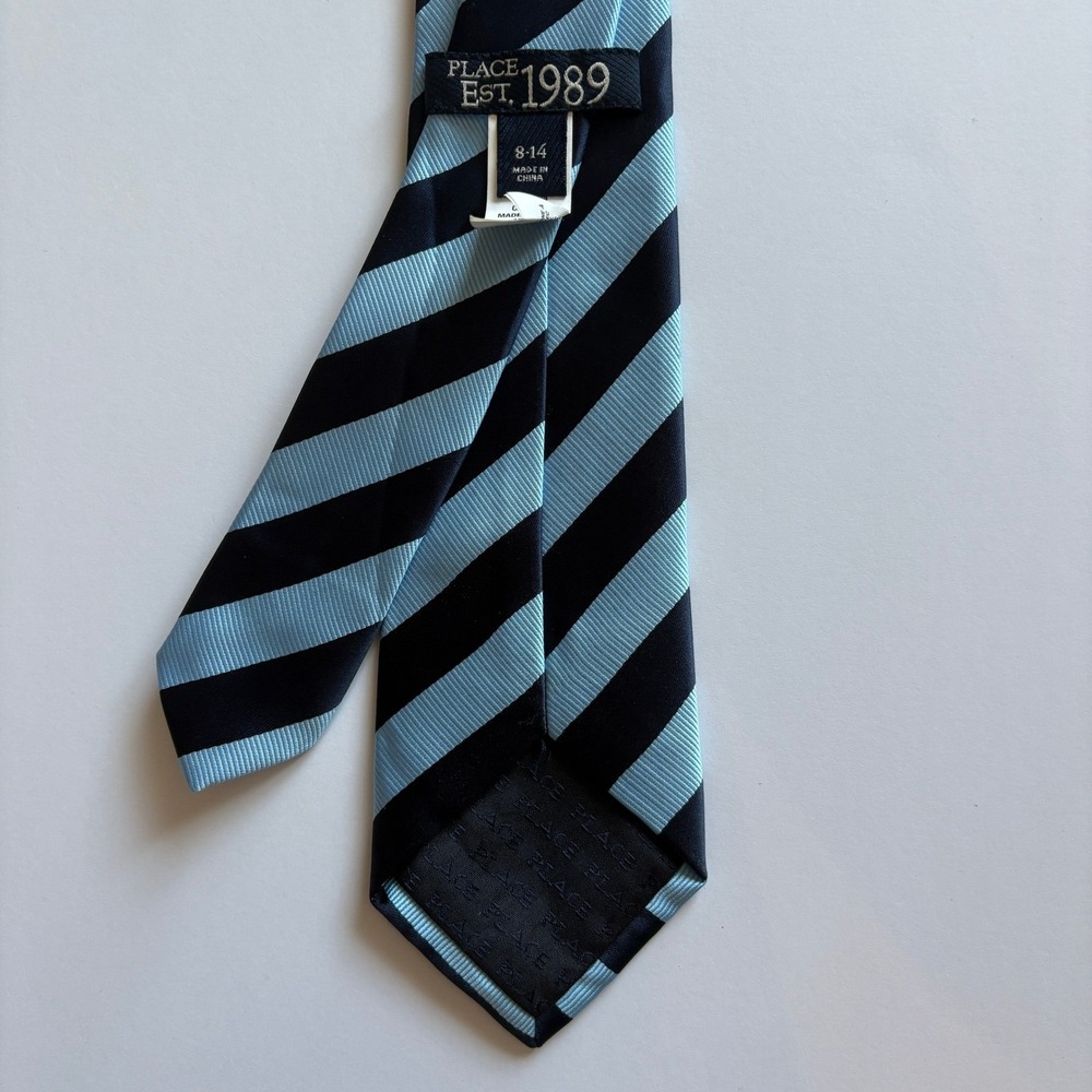 Children Place Light Blue & Navy Striped Tie 8-14